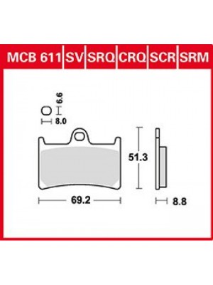 STABDŽIŲ TRINKELĖS TRW MCB611SRM