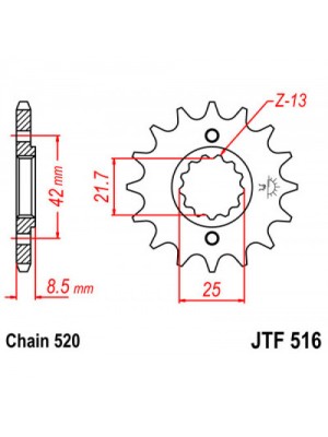 PRIEKINĖ ŽVAIGŽDĖ JT JTF516,16