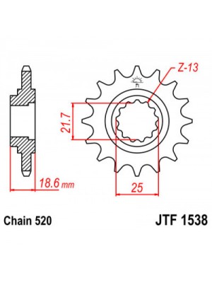 PRIEKINĖ ŽVAIGŽDĖ JT JTF1538,14