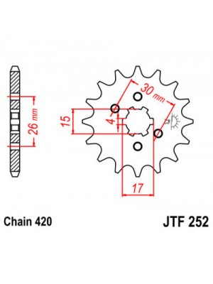 PRIEKINĖ ŽVAIGŽDĖ JT JTF252,15