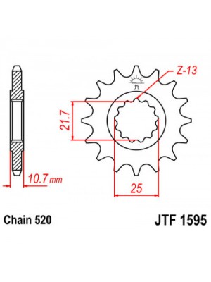 PRIEKINĖ ŽVAIGŽDĖ JT JTF1595,16