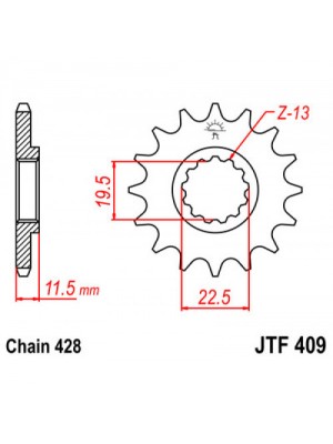 PRIEKINĖ ŽVAIGŽDĖ JT JTF409,16