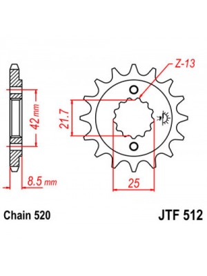 PRIEKINĖ ŽVAIGŽDĖ JT JTF512,16