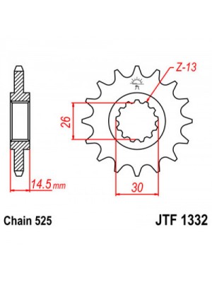 PRIEKINĖ ŽVAIGŽDĖ JT JTF1332,15