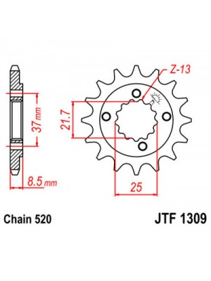 PRIEKINĖ ŽVAIGŽDĖ JT JTF1309,15