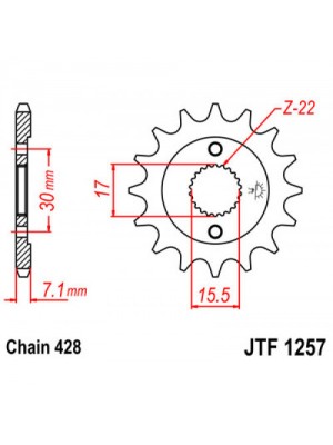 PRIEKINĖ ŽVAIGŽDĖ JT JTF1257,14