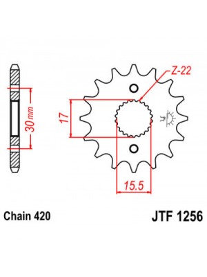 PRIEKINĖ ŽVAIGŽDĖ JT JTF1256,14