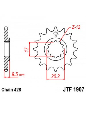 PRIEKINĖ ŽVAIGŽDĖ JT JTF1907,13