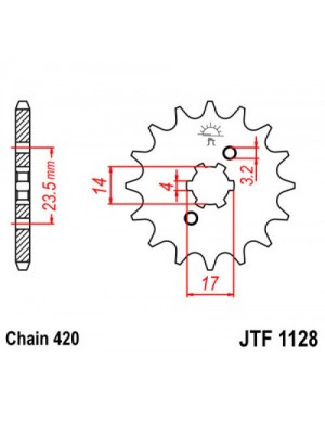 PRIEKINĖ ŽVAIGŽDĖ JT JTF1128,11