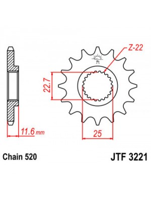 PRIEKINĖ ŽVAIGŽDĖ JT JTF3221,12