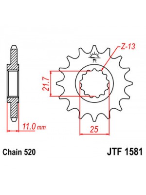 PRIEKINĖ ŽVAIGŽDĖ JT JTF1581,14