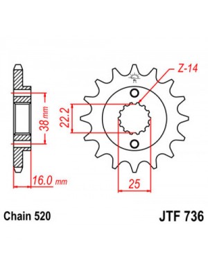 PRIEKINĖ ŽVAIGŽDĖ JT JTF736,15