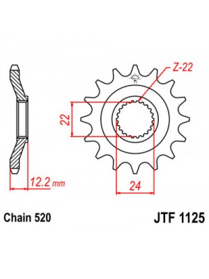 PRIEKINĖ ŽVAIGŽDĖ JT JTF1125,17