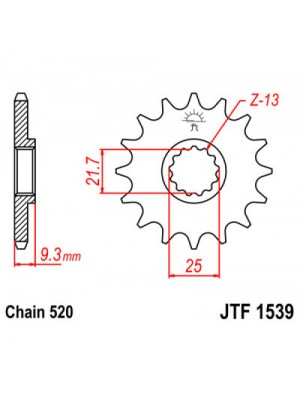 PRIEKINĖ ŽVAIGŽDĖ JT JTF1539,14