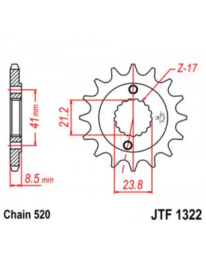 PRIEKINĖ ŽVAIGŽDĖ JT JTF1322,15