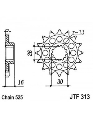 PRIEKINĖ ŽVAIGŽDĖ JT JTF313,16