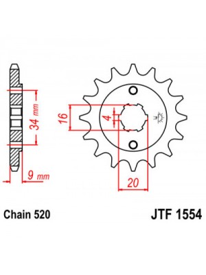 PRIEKINĖ ŽVAIGŽDĖ JT JTF1554,14