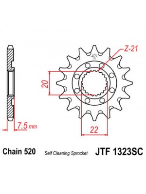 PRIEKINĖ ŽVAIGŽDĖ JT JTF1323,14SC