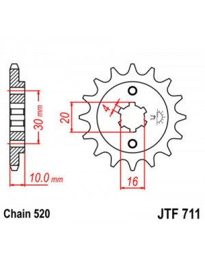 PRIEKINĖ ŽVAIGŽDĖ JT JTF711,14