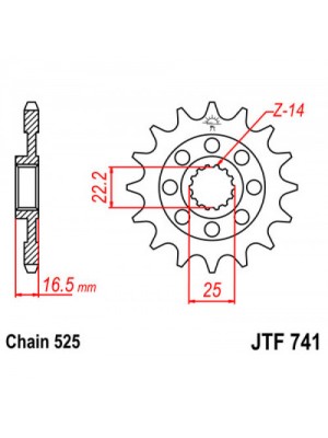 PRIEKINĖ ŽVAIGŽDĖ JT JTF741,15