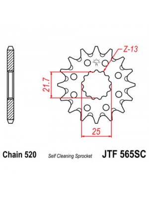 PRIEKINĖ ŽVAIGŽDĖ JT JTF565,14SC