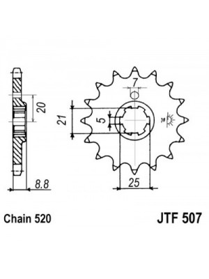 PRIEKINĖ ŽVAIGŽDĖ JT JTF507,14