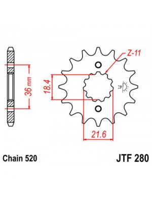 PRIEKINĖ ŽVAIGŽDĖ JT JTF280,13