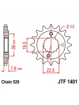 PRIEKINĖ ŽVAIGŽDĖ JT JTF1401,13