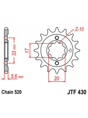 PRIEKINĖ ŽVAIGŽDĖ JT JTF430,12