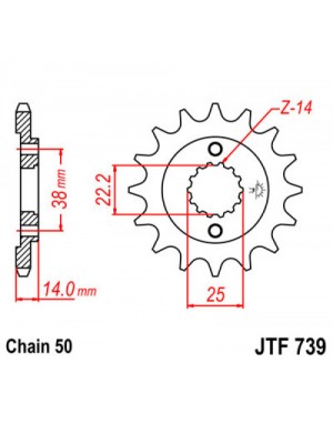 PRIEKINĖ ŽVAIGŽDĖ JT JTF739,15