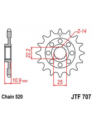 PRIEKINĖ ŽVAIGŽDĖ JT JTF707,15