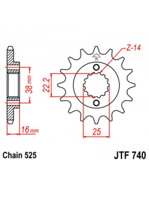 PRIEKINĖ ŽVAIGŽDĖ JT JTF740,15