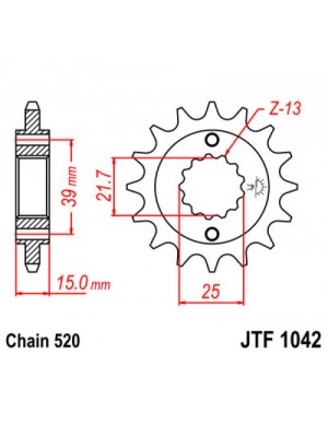 PRIEKINĖ ŽVAIGŽDĖ JT JTF1042,14