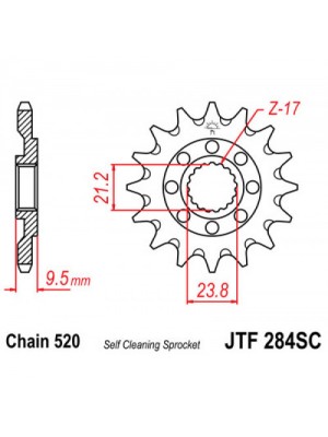 PRIEKINĖ ŽVAIGŽDĖ JT JTF284,14SC