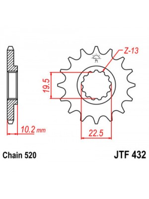 PRIEKINĖ ŽVAIGŽDĖ JT JTF432,11