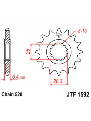 PRIEKINĖ ŽVAIGŽDĖ JT JTF1592,13